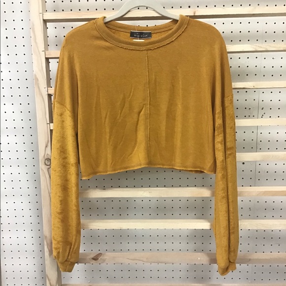 Yellow long sleeves crop top - Picture 2 of 2